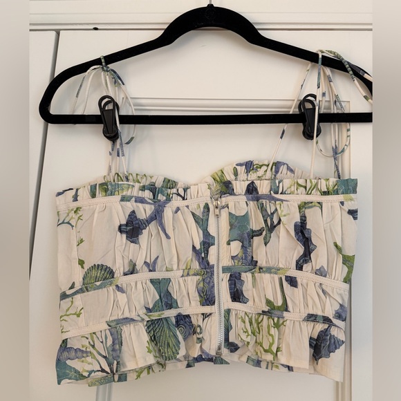 En Saison Midi Skirt & Top Ivory Blue Green (sold as set) - Picture 8 of 11